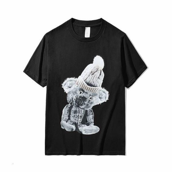 2021 star same summer men new women cartoon bear printed cotton short sleeve t-shirt q7lk, White;black